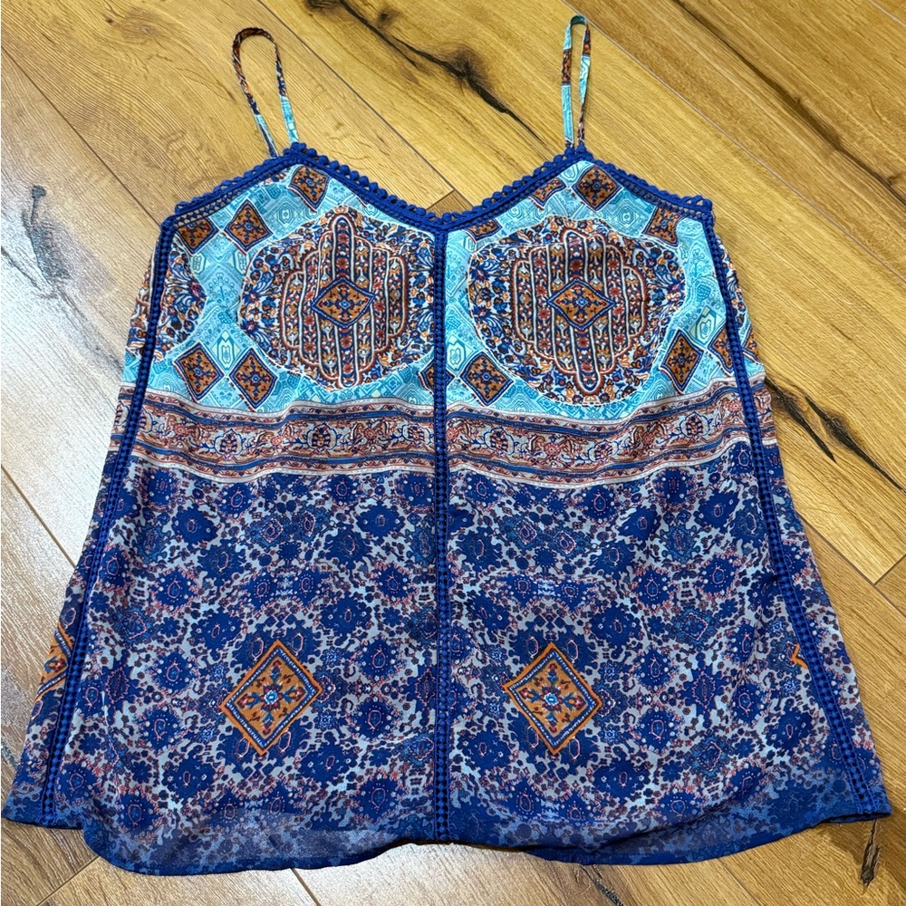 Collective Concepts Blue and Orange Camisole Adjustable Large